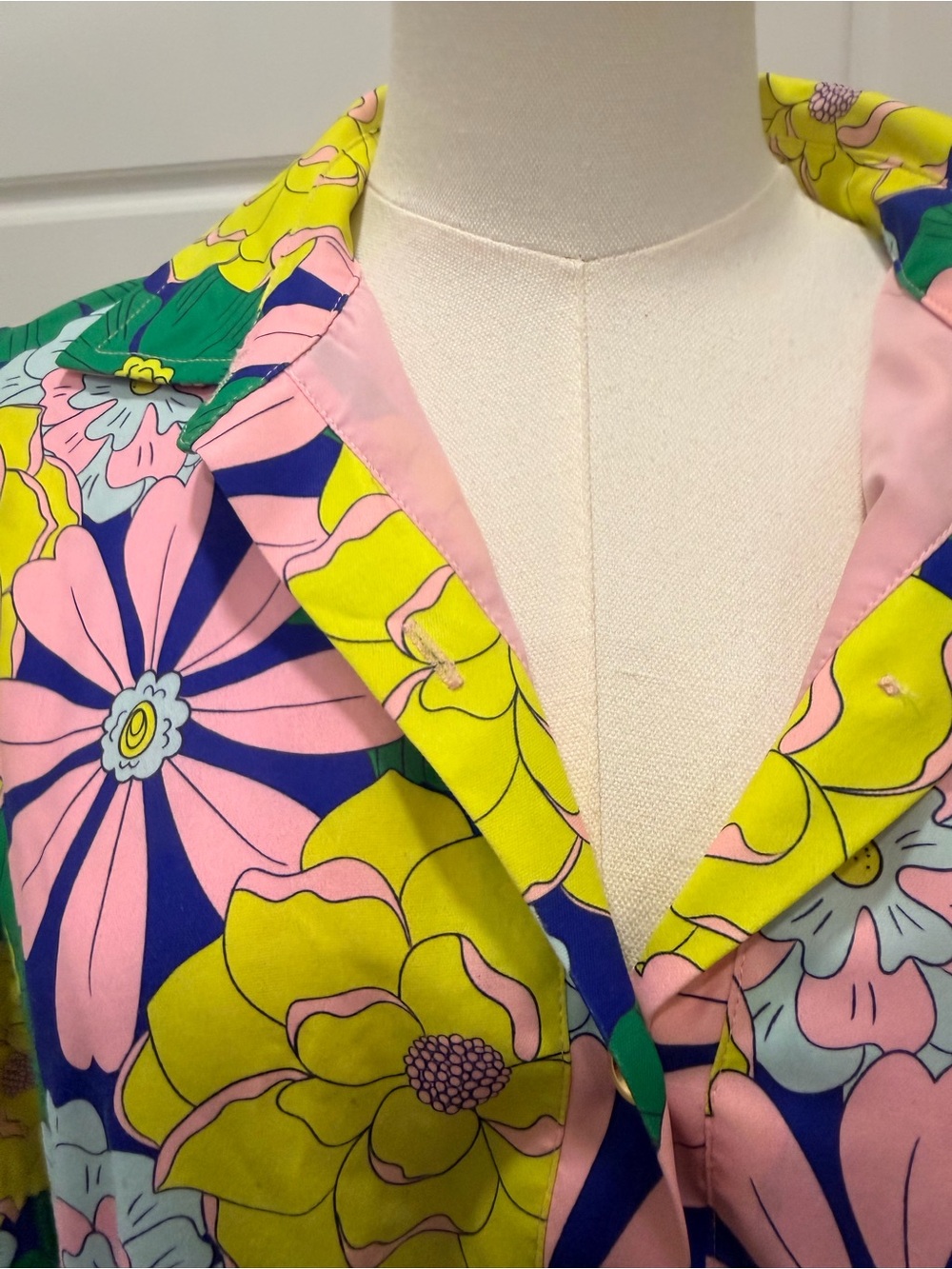 Floral Collared Mini Dress in Yellow & Green - Picture 5 of 7